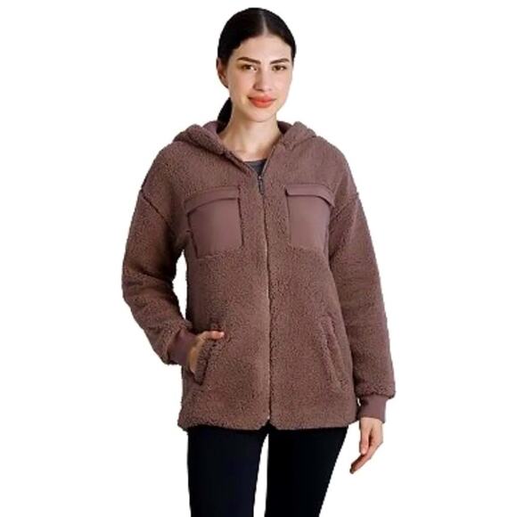 GAIAM Sherpa Zip Front Hoodie Teddy Jacket, Soft/Comfy, Loungewear, Weekend S - Picture 1 of 12